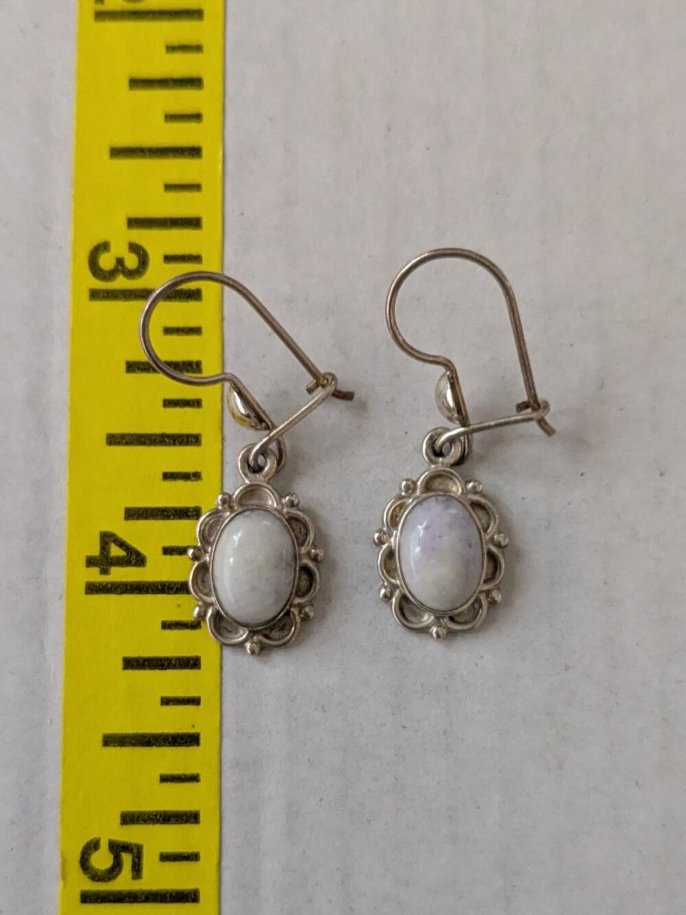 925 Sterling Silver Stone Dangle Pierced Earrings